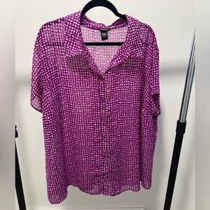 Torrid Purple polka dot, Size 4 flowy blouse.